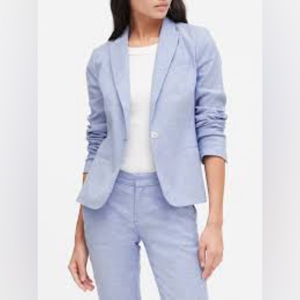 Banana Republic Linen Cotton Blend Classic Fit Blazer